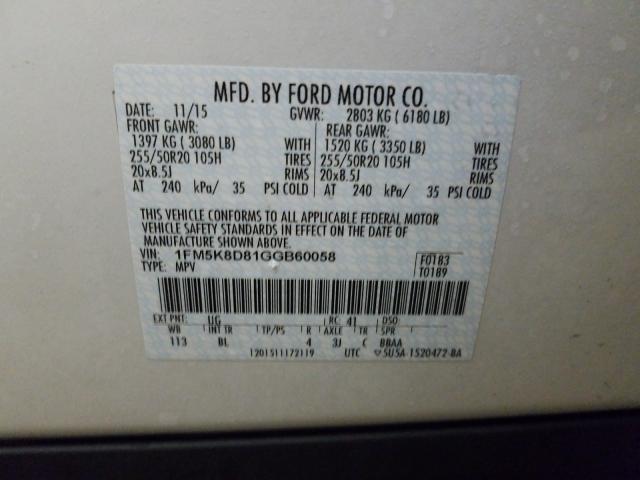 Photo 9 VIN: 1FM5K8D81GGB60058 - FORD EXPLORER X 