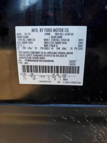 Photo 11 VIN: 1FM5K8D81KGA95656 - FORD EXPLORER X 