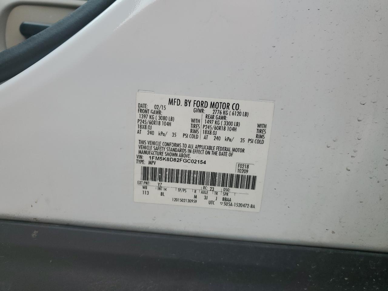 Photo 12 VIN: 1FM5K8D82FGC02154 - FORD EXPLORER 