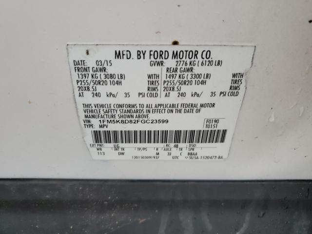 Photo 11 VIN: 1FM5K8D82FGC23599 - FORD EXPLORER X 