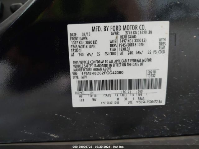 Photo 8 VIN: 1FM5K8D82FGC42380 - FORD EXPLORER 