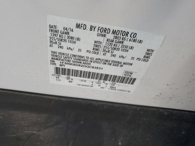 Photo 12 VIN: 1FM5K8D82GGC83531 - FORD EXPLORER X 