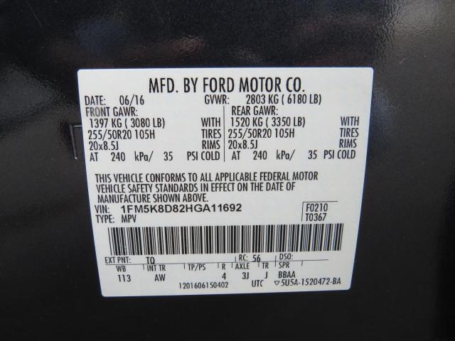 Photo 9 VIN: 1FM5K8D82HGA11692 - FORD EXPLORER X 