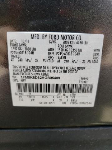 Photo 12 VIN: 1FM5K8D82HGB05409 - FORD EXPLORER X 