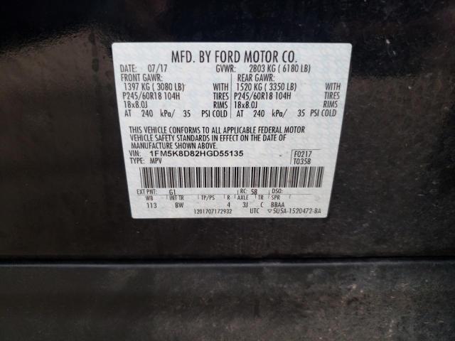 Photo 9 VIN: 1FM5K8D82HGD55135 - FORD EXPLORER X 