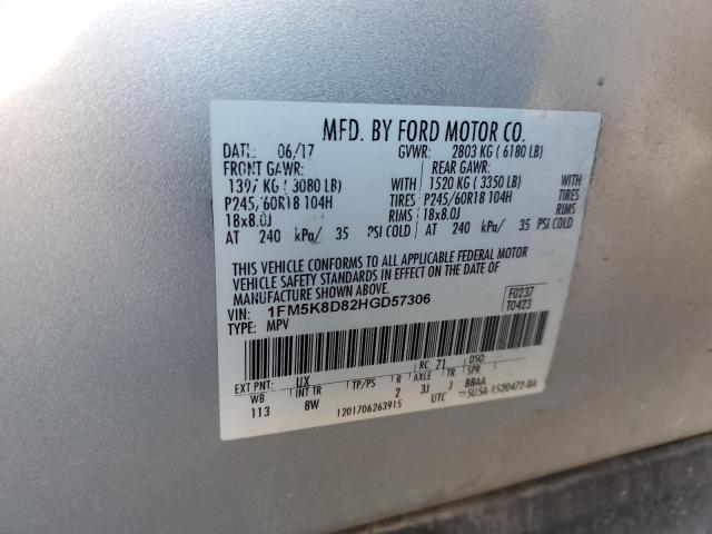 Photo 13 VIN: 1FM5K8D82HGD57306 - FORD EXPLORER 