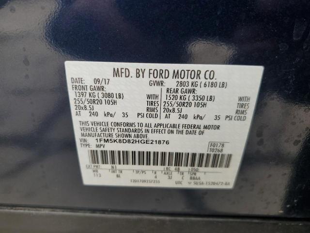 Photo 12 VIN: 1FM5K8D82HGE21876 - FORD EXPLORER X 