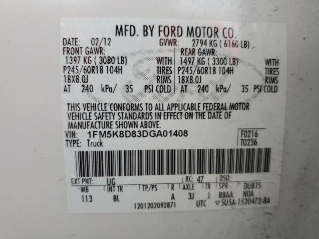 Photo 13 VIN: 1FM5K8D83DGA01408 - FORD EXPLORER X 