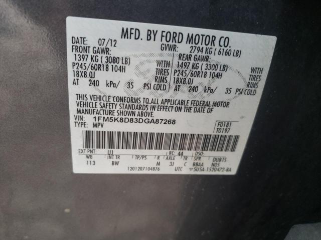 Photo 12 VIN: 1FM5K8D83DGA87268 - FORD EXPLORER X 