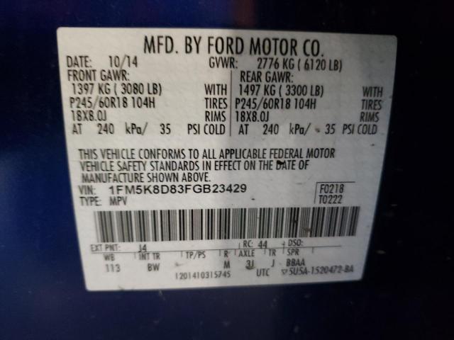 Photo 9 VIN: 1FM5K8D83FGB23429 - FORD EXPLORER X 