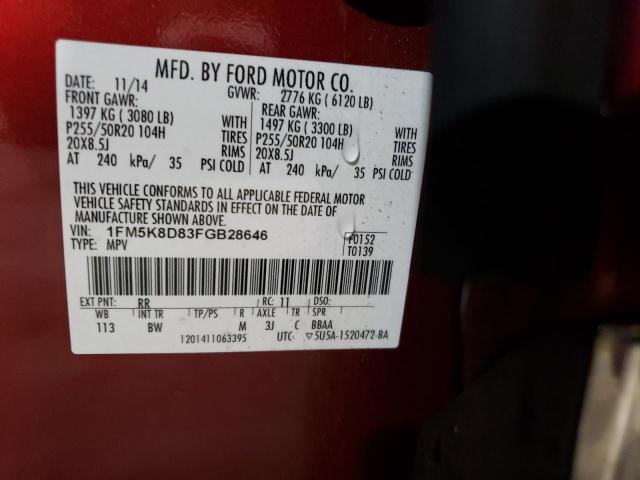 Photo 12 VIN: 1FM5K8D83FGB28646 - FORD EXPLORER X 