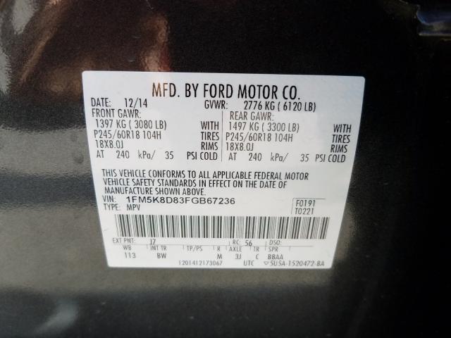 Photo 9 VIN: 1FM5K8D83FGB67236 - FORD EXPLORER X 