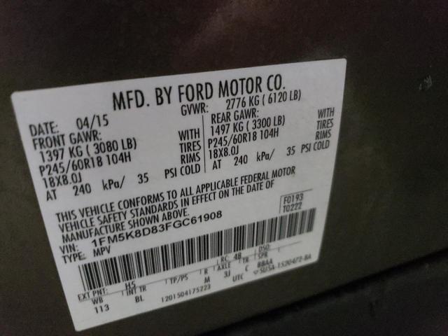 Photo 12 VIN: 1FM5K8D83FGC61908 - FORD EXPLORER 