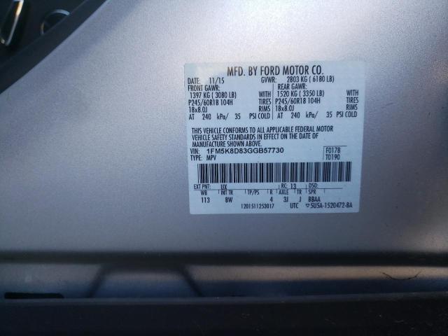 Photo 11 VIN: 1FM5K8D83GGB57730 - FORD EXPLORER 