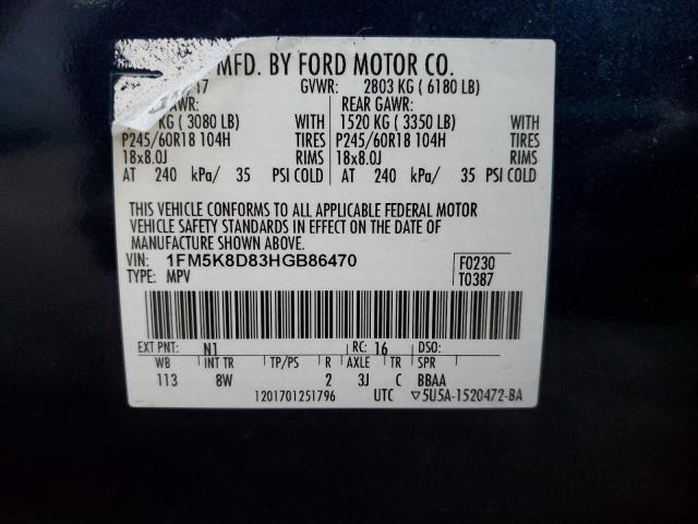 Photo 12 VIN: 1FM5K8D83HGB86470 - FORD EXPLORER X 