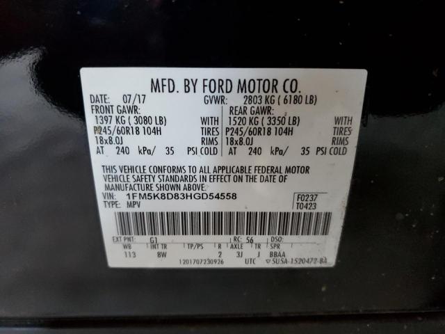 Photo 12 VIN: 1FM5K8D83HGD54558 - FORD EXPLORER X 