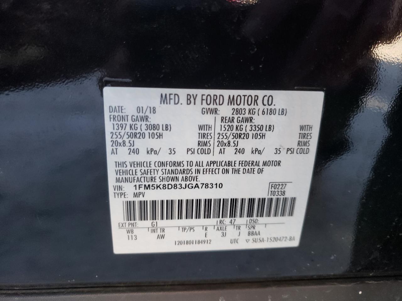 Photo 12 VIN: 1FM5K8D83JGA78310 - FORD EXPLORER 