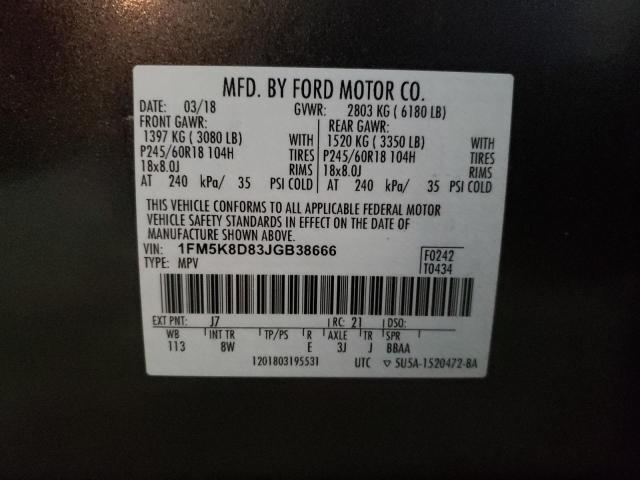 Photo 12 VIN: 1FM5K8D83JGB38666 - FORD EXPLORER X 