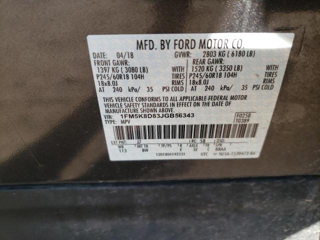 Photo 9 VIN: 1FM5K8D83JGB56343 - FORD EXPLORER X 