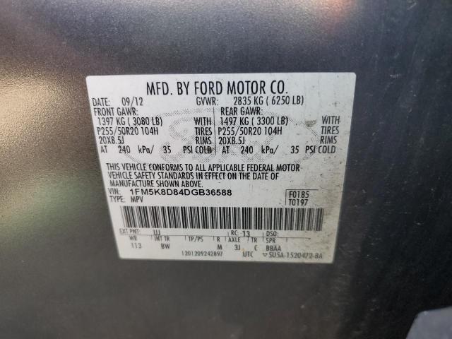 Photo 12 VIN: 1FM5K8D84DGB36588 - FORD EXPLORER 