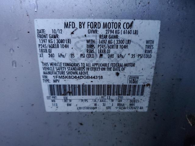 Photo 12 VIN: 1FM5K8D84DGB44318 - FORD EXPLORER 