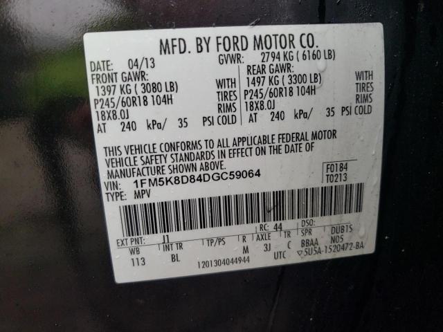 Photo 12 VIN: 1FM5K8D84DGC59064 - FORD EXPLORER 