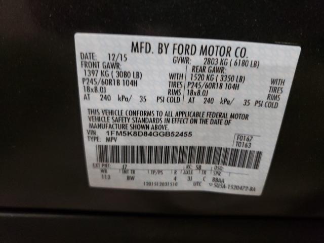 Photo 9 VIN: 1FM5K8D84GGB52455 - FORD EXPLORER X 