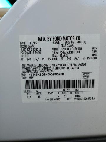 Photo 12 VIN: 1FM5K8D84GGB55288 - FORD EXPLORER 