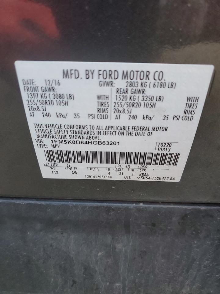 Photo 12 VIN: 1FM5K8D84HGB63201 - FORD EXPLORER 