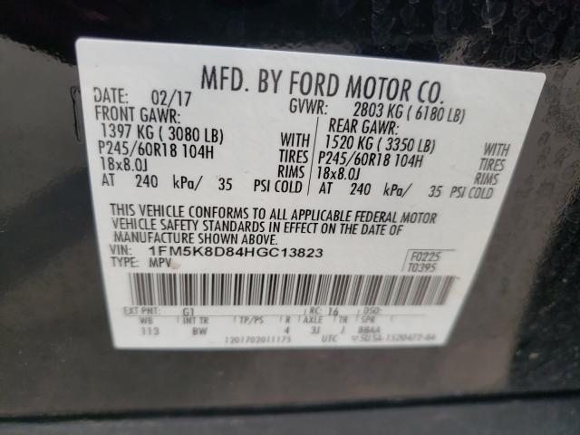 Photo 9 VIN: 1FM5K8D84HGC13823 - FORD EXPLORER X 