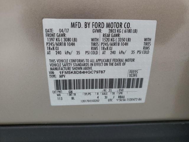 Photo 12 VIN: 1FM5K8D84HGC79787 - FORD EXPLORER 