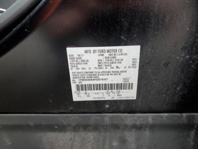 Photo 13 VIN: 1FM5K8D84HGD76357 - FORD EXPLORER X 