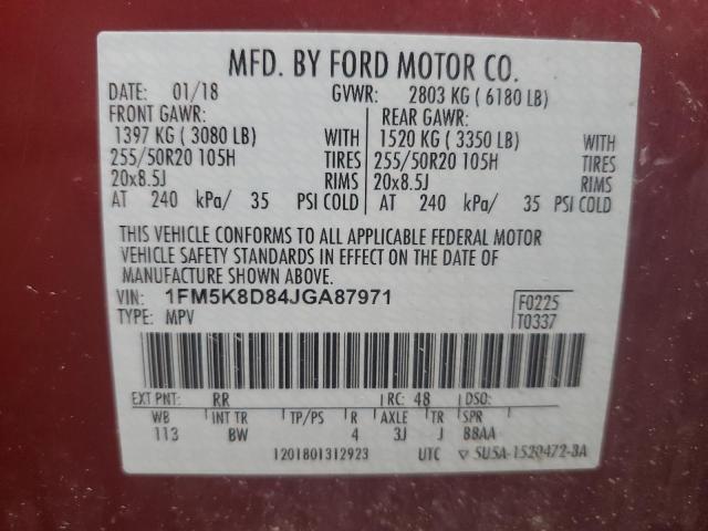 Photo 13 VIN: 1FM5K8D84JGA87971 - FORD EXPLORER X 