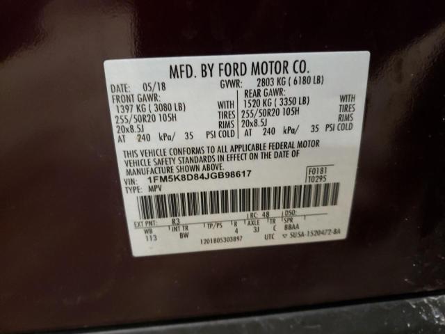 Photo 12 VIN: 1FM5K8D84JGB98617 - FORD EXPLORER 