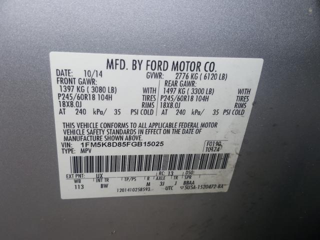 Photo 9 VIN: 1FM5K8D85FGB15025 - FORD EXPLORER 