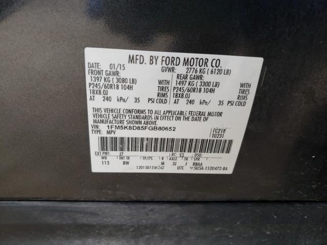 Photo 9 VIN: 1FM5K8D85FGB80652 - FORD EXPLORER X 