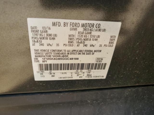 Photo 12 VIN: 1FM5K8D85GGC48188 - FORD EXPLORER X 