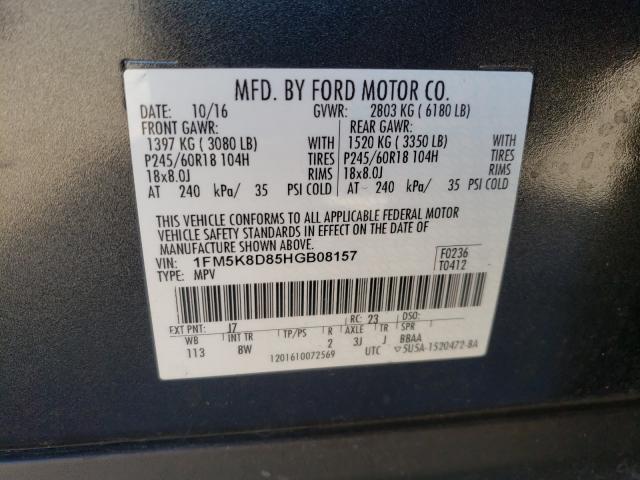 Photo 9 VIN: 1FM5K8D85HGB08157 - FORD EXPLORER X 