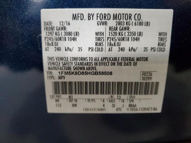 Photo 12 VIN: 1FM5K8D85HGB58508 - FORD EXPLORER 