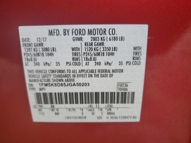 Photo 13 VIN: 1FM5K8D85JGA50203 - FORD EXPLORER X 