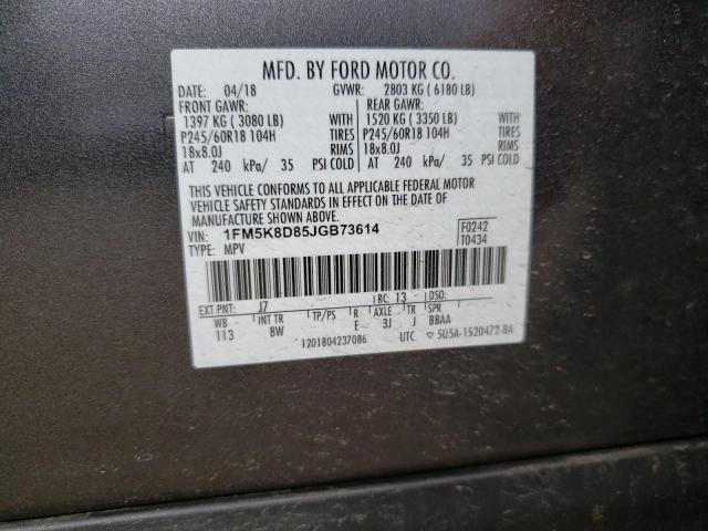 Photo 12 VIN: 1FM5K8D85JGB73614 - FORD EXPLORER X 