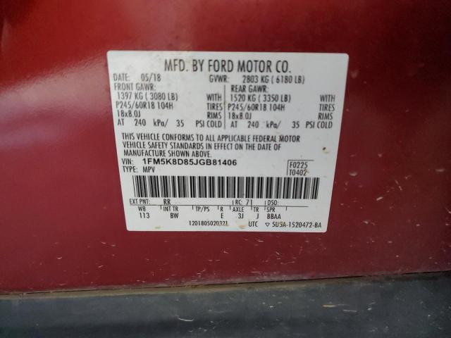 Photo 12 VIN: 1FM5K8D85JGB81406 - FORD EXPLORER X 