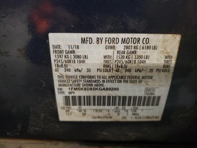 Photo 9 VIN: 1FM5K8D85KGA89200 - FORD EXPLORER X 