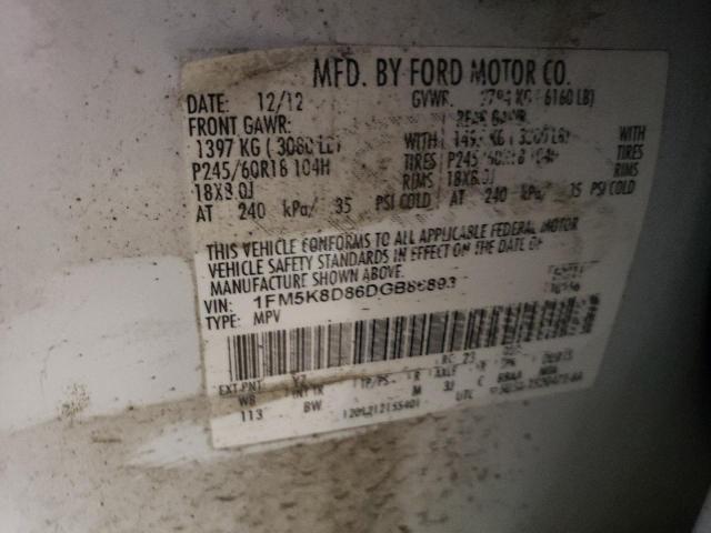 Photo 12 VIN: 1FM5K8D86DGB86893 - FORD EXPLORER X 