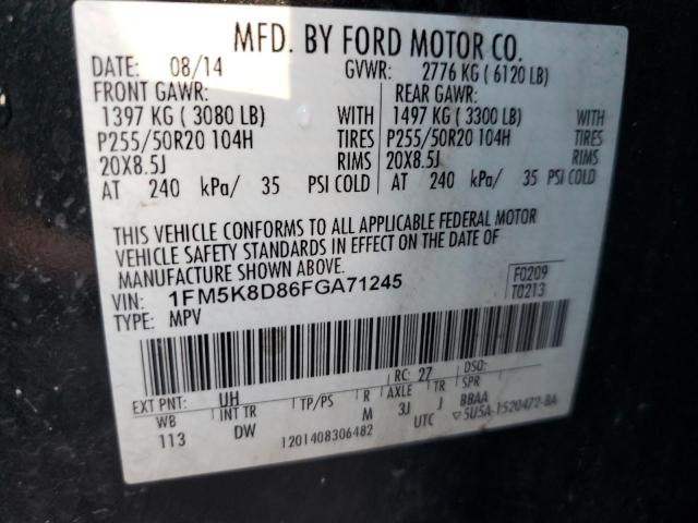 Photo 12 VIN: 1FM5K8D86FGA71245 - FORD EXPLORER X 