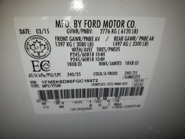 Photo 13 VIN: 1FM5K8D86FGC18972 - FORD EXPLORER X 