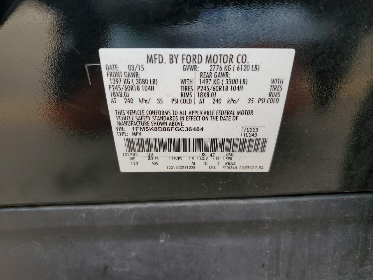 Photo 12 VIN: 1FM5K8D86FGC36484 - FORD EXPLORER 