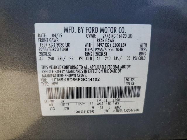 Photo 12 VIN: 1FM5K8D86FGC44102 - FORD EXPLORER X 