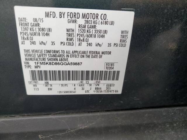 Photo 12 VIN: 1FM5K8D86GGA59887 - FORD EXPLORER X 