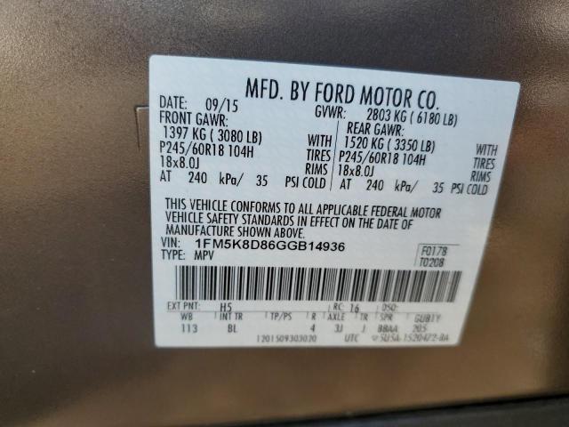 Photo 11 VIN: 1FM5K8D86GGB14936 - FORD EXPLORER 